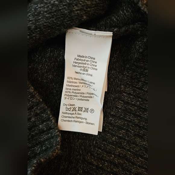 JCrew mens XS Marled rugged merino wool-blend half-zip sweater, Marled Carbon - Picture 4 of 5